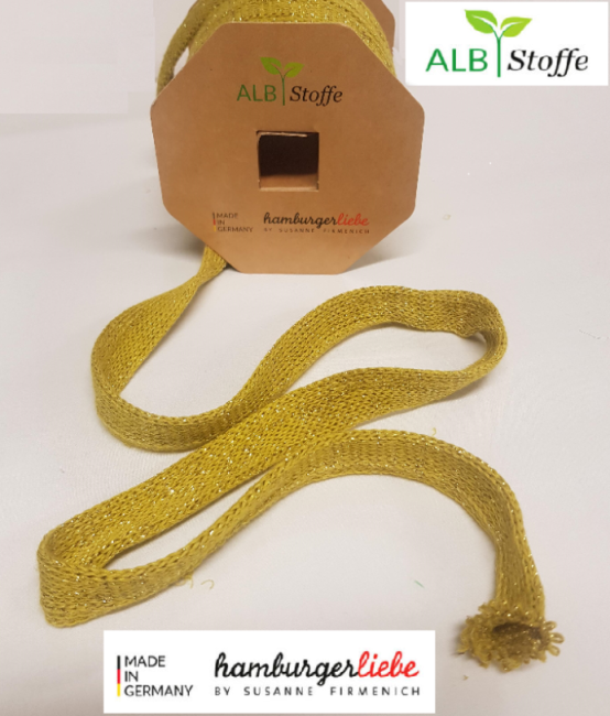 Albstoffe Bio-Flachkordel Gold